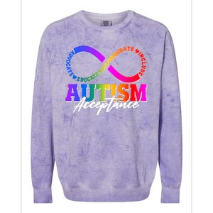 Autism Acceptance Infinity Symbol Colorblast Crewneck Sweatshirt