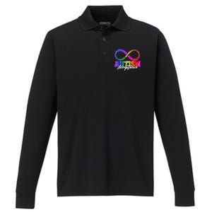 Autism Acceptance Infinity Symbol Performance Long Sleeve Polo