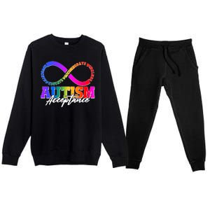 Autism Acceptance Infinity Symbol Premium Crewneck Sweatsuit Set