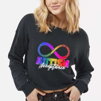 Autism Acceptance Infinity Symbol Cropped Pullover Crew