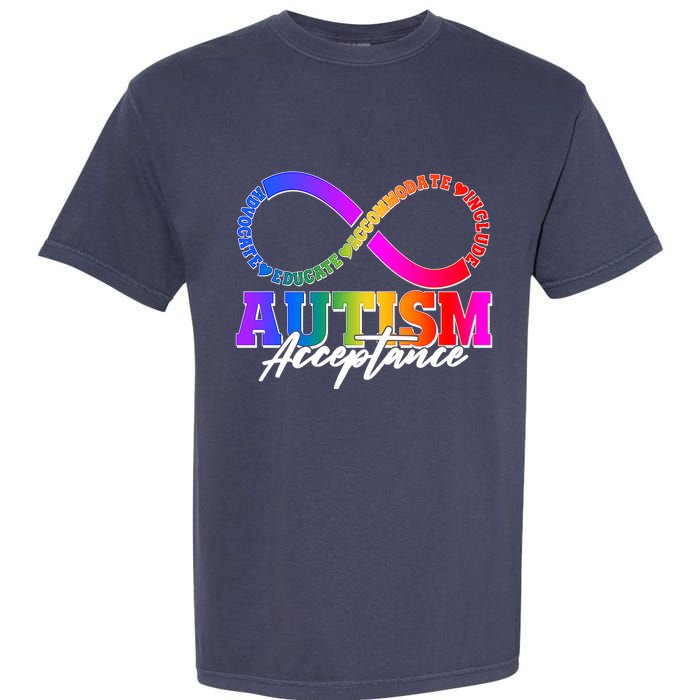 Autism Acceptance Infinity Symbol Garment-Dyed Heavyweight T-Shirt