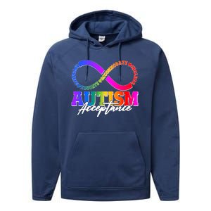 Autism Acceptance Infinity Symbol Performance Fleece Hoodie