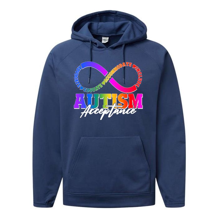 Autism Acceptance Infinity Symbol Performance Fleece Hoodie