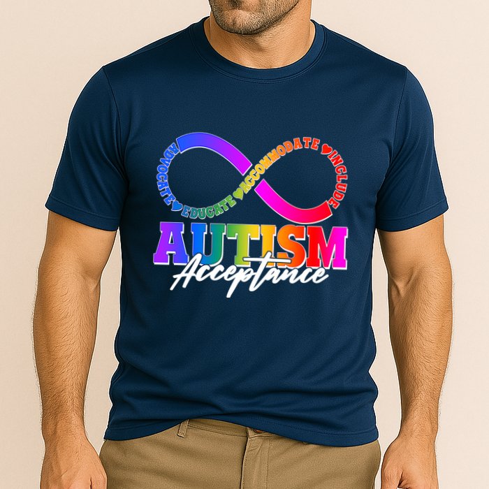 Autism Acceptance Infinity Symbol Cooling Performance Crew T-Shirt