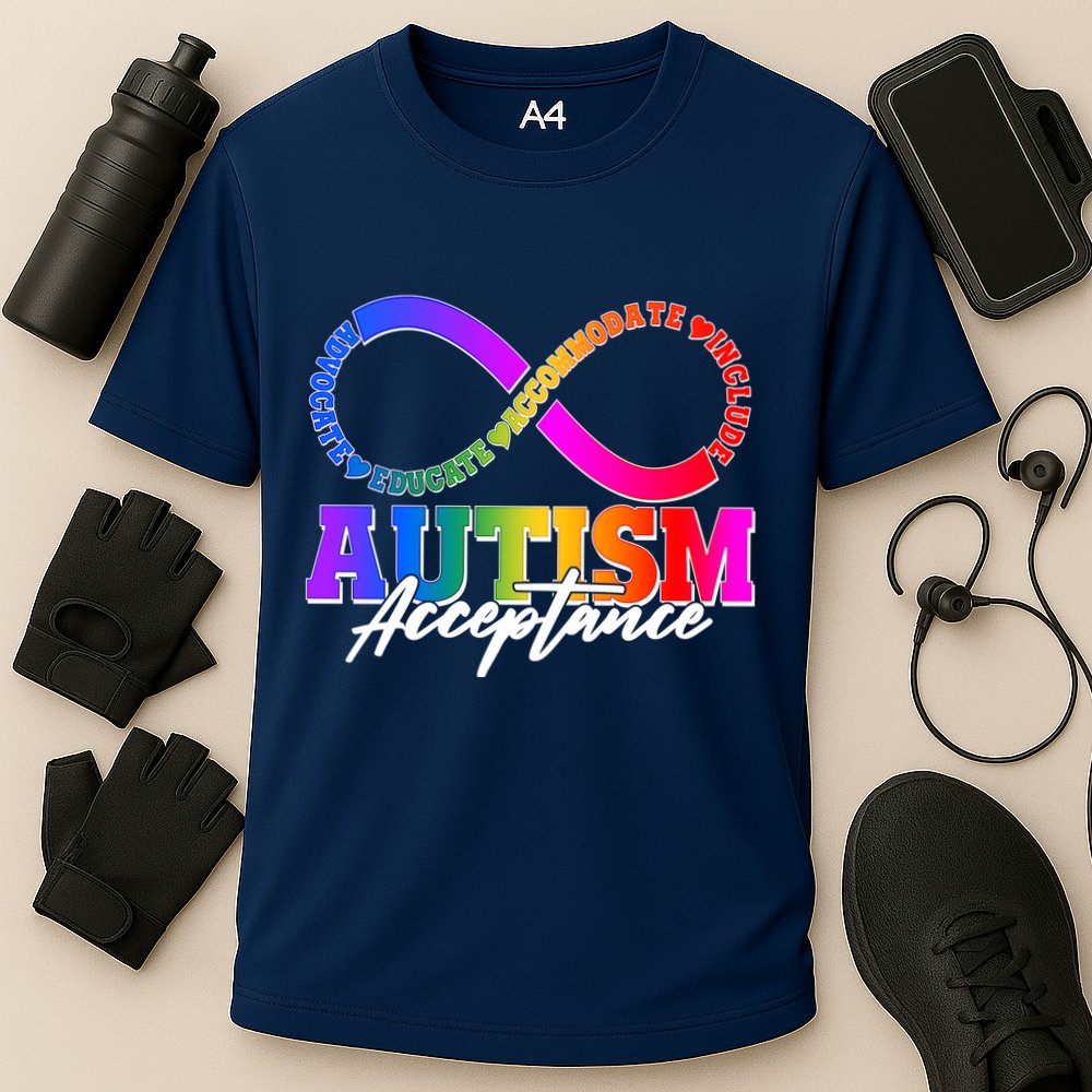 Autism Acceptance Infinity Symbol Cooling Performance Crew T-Shirt