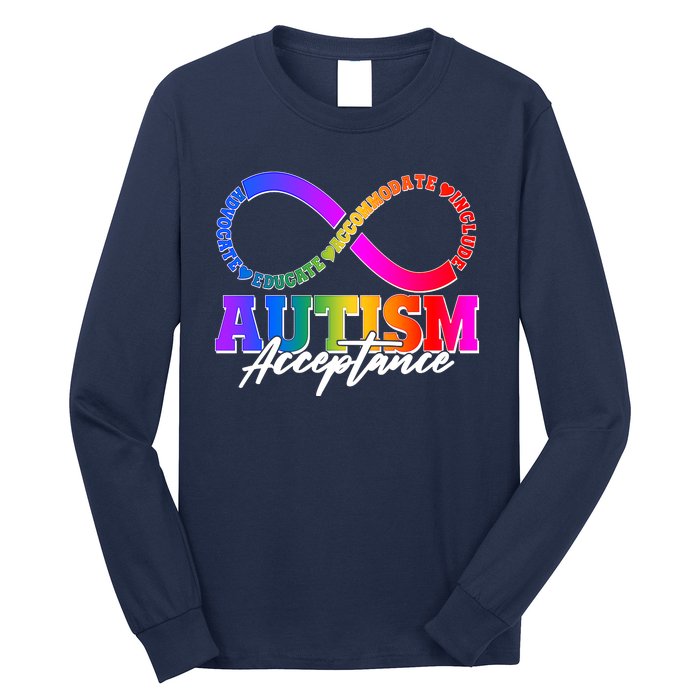 Autism Acceptance Infinity Symbol Long Sleeve Shirt