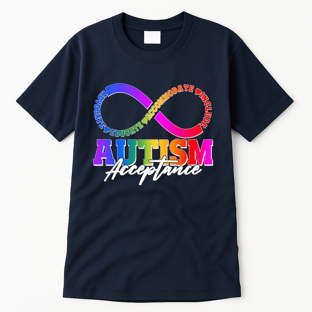 Autism Acceptance Infinity Symbol Tall T-Shirt