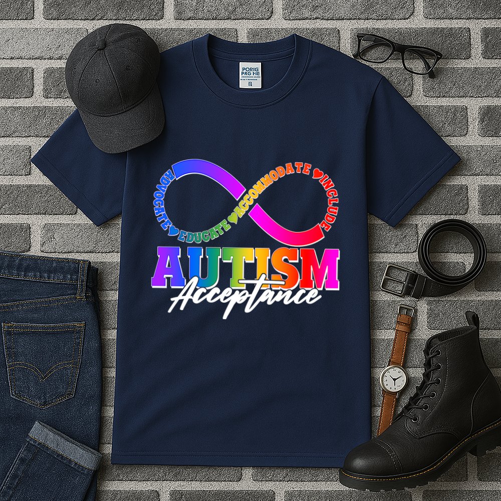 Autism Acceptance Infinity Symbol Tall T-Shirt