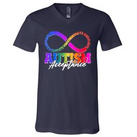 Autism Acceptance Infinity Symbol V-Neck T-Shirt