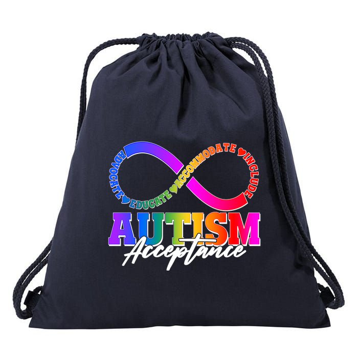Autism Acceptance Infinity Symbol Drawstring Bag
