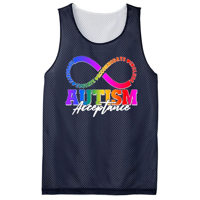 Autism Acceptance Infinity Symbol Mesh Reversible Basketball Jersey Tank