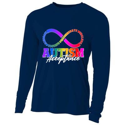 Autism Acceptance Infinity Symbol Cooling Performance Long Sleeve Crew
