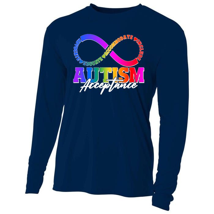 Autism Acceptance Infinity Symbol Cooling Performance Long Sleeve Crew