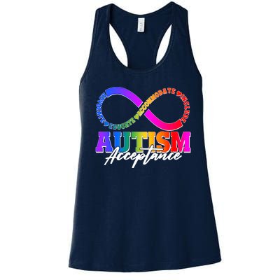 Autism Acceptance Infinity Symbol Women's Racerback Tank