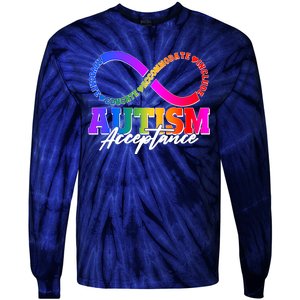 Autism Acceptance Infinity Symbol Tie-Dye Long Sleeve Shirt