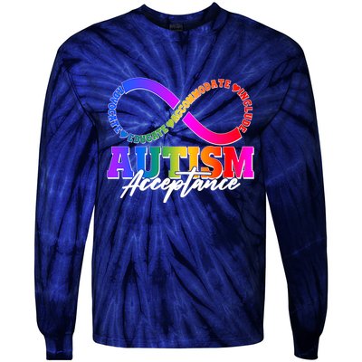 Autism Acceptance Infinity Symbol Tie-Dye Long Sleeve Shirt