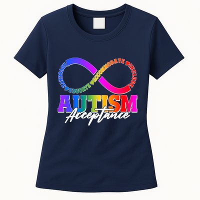 Autism Acceptance Infinity Symbol Womens T-Shirt