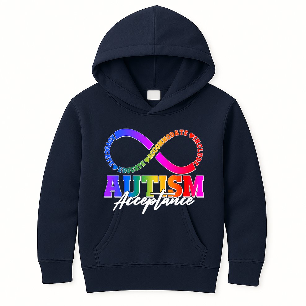 Autism Acceptance Infinity Symbol Kids Hoodie