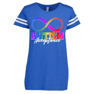 Autism Acceptance Infinity Symbol Enza Ladies Jersey Football T-Shirt