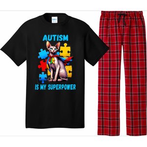 Autism Awareness Is My Superpower Cat Gift Pajama Set