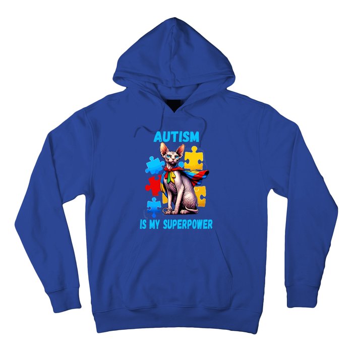 Autism Awareness Is My Superpower Cat Gift Hoodie