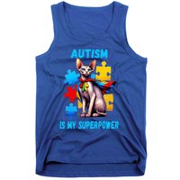 Autism Awareness Is My Superpower Cat Gift Tank Top