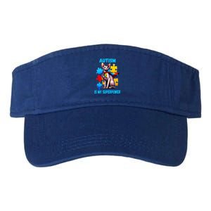 Autism Awareness Is My Superpower Cat Gift Valucap Bio-Washed Visor