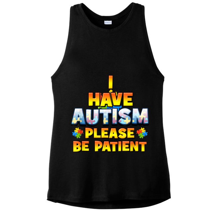 Autism Awareness I Have Autism Please Be Patient Ladies PosiCharge Tri-Blend Wicking Tank