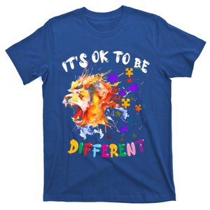 Autism Awareness It Is Ok To Be Different Colorful Lion Cute Gift T-Shirt