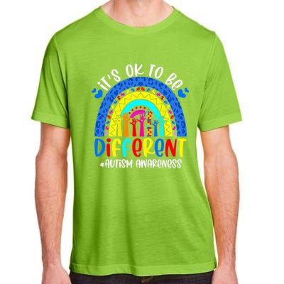 Autism Awareness ItS Ok To Be Different Leopard Rainbow Meaningful Gift Adult ChromaSoft Performance T-Shirt