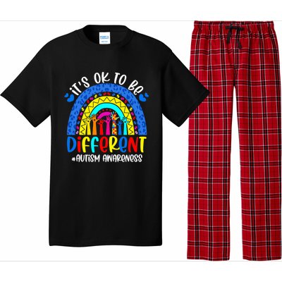 Autism Awareness ItS Ok To Be Different Leopard Rainbow Meaningful Gift Pajama Set