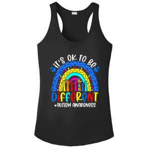 Autism Awareness ItS Ok To Be Different Leopard Rainbow Meaningful Gift Ladies PosiCharge Competitor Racerback Tank