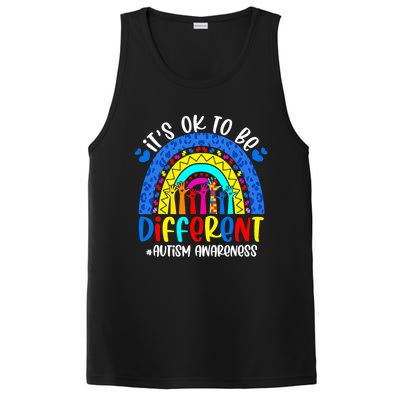 Autism Awareness ItS Ok To Be Different Leopard Rainbow Meaningful Gift PosiCharge Competitor Tank