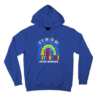 Autism Awareness ItS Ok To Be Different Leopard Rainbow Meaningful Gift Hoodie