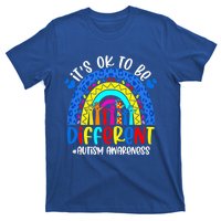 Autism Awareness ItS Ok To Be Different Leopard Rainbow Meaningful Gift T-Shirt