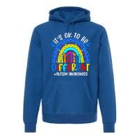 Autism Awareness ItS Ok To Be Different Leopard Rainbow Meaningful Gift Premium Hoodie