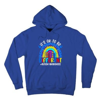 Autism Awareness ItS Ok To Be Different Leopard Rainbow Meaningful Gift Tall Hoodie