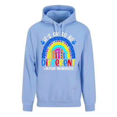 Autism Awareness ItS Ok To Be Different Leopard Rainbow Meaningful Gift Unisex Surf Hoodie