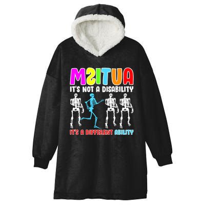 Autism Awareness It's Not A Disability It's An Ability Awareness Hooded Wearable Blanket