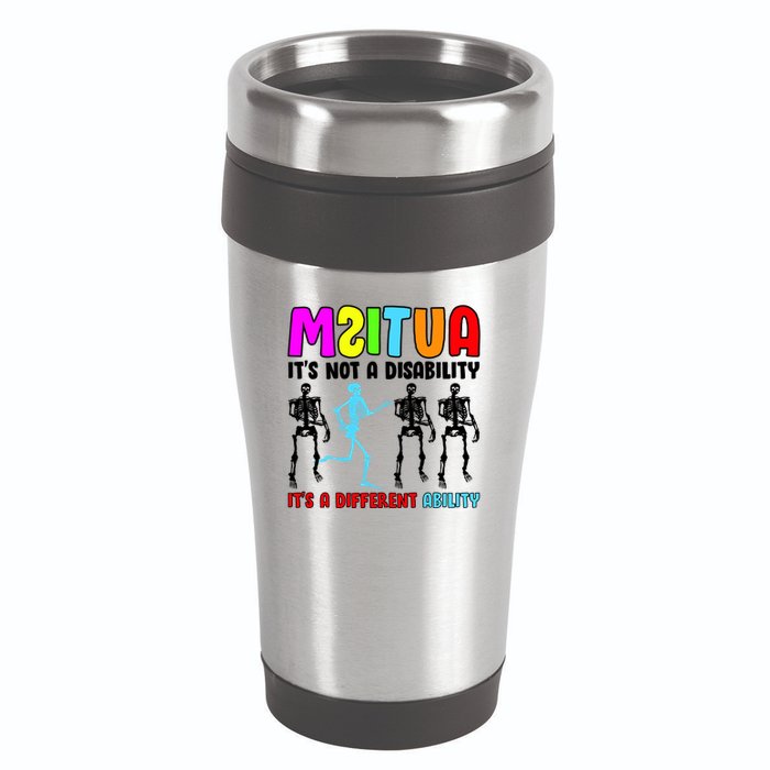 Autism Awareness It's Not A Disability It's An Ability Awareness 16oz Travel Tumbler