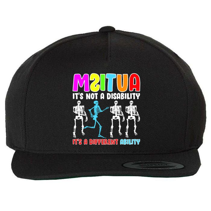 Autism Awareness It's Not A Disability It's An Ability Awareness Wool Snapback Cap