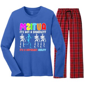 Autism Awareness It's Not A Disability It's An Ability Awareness Women's Long Sleeve Flannel Pajama Set 