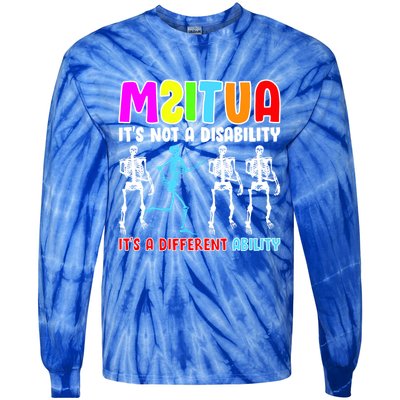 Autism Awareness It's Not A Disability It's An Ability Awareness Tie-Dye Long Sleeve Shirt