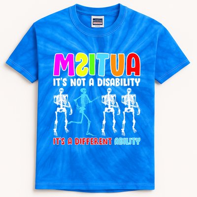 Autism Awareness It's Not A Disability It's An Ability Awareness Kids Tie-Dye T-Shirt