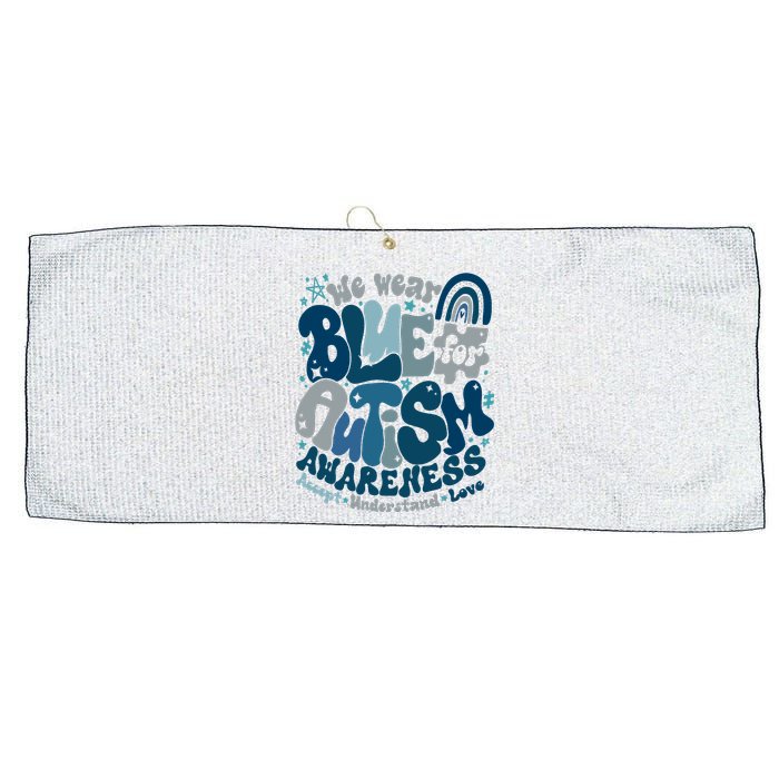 Autism Awareness In April We Wear Blue Large Microfiber Waffle Golf Towel