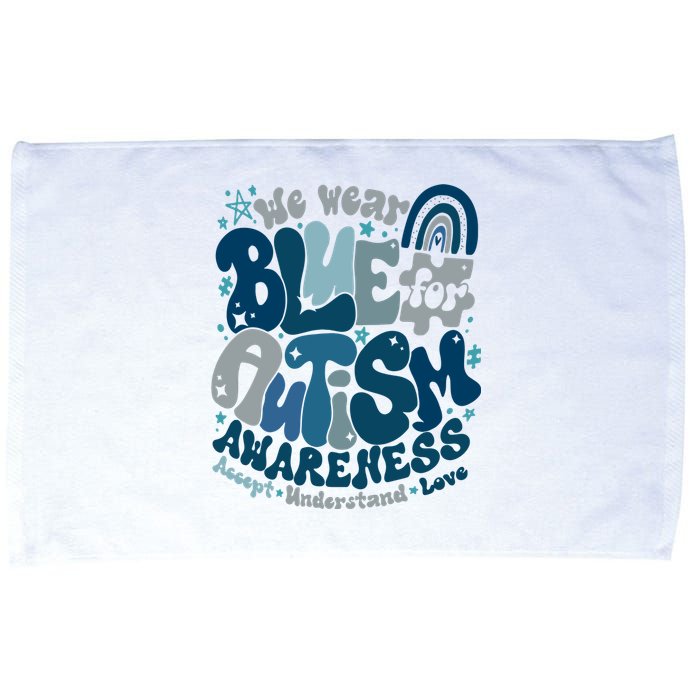 Autism Awareness In April We Wear Blue Microfiber Hand Towel