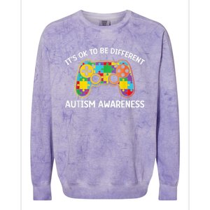 Autism Awareness Its Ok To Be Different Colorblast Crewneck Sweatshirt