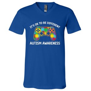 Autism Awareness Its Ok To Be Different V-Neck T-Shirt