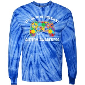 Autism Awareness Its Ok To Be Different Tie-Dye Long Sleeve Shirt