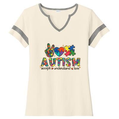 Autism Awareness Its Ok To Be Different Ladies Halftime Notch Neck Tee